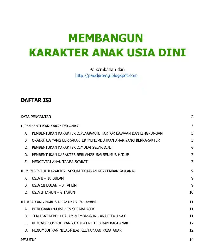 Membangun karakter anak usia dini